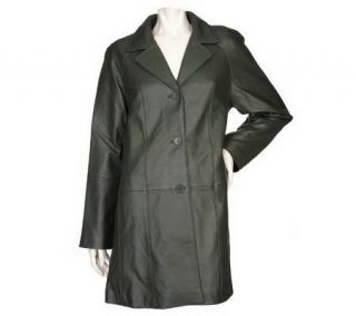 Centigrade Fully Lined Lamb Leather Swing Coat with Printed Lining