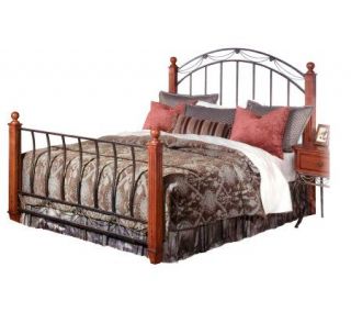 Hillsdale House Camelot Wood Post Twin Bed   Black/Gold/Cherry