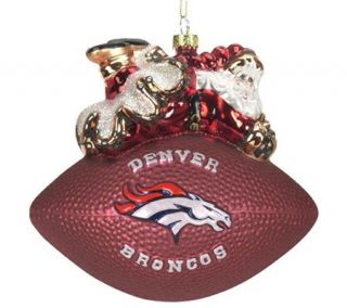 NFL Denver Broncos 5 1/2 Santa Football Ornament —