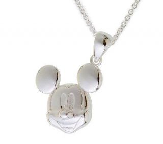 Disney Sterling Silver Mickey Mouse Pendant w/Chain —