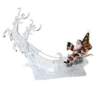 15H LED Santa on Sleigh with Deer by Roman —