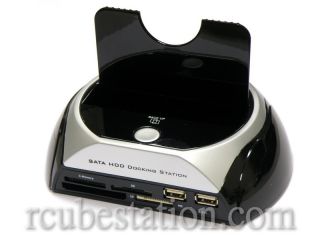  Disk Drive to USB 2.0/e SATA Docking Station w/All in one Card Reader
