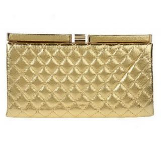 Joan Rivers Metallic Glam Quilted Clutch —