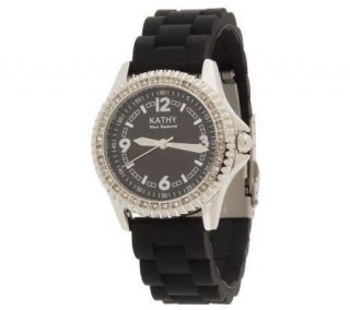 KathyVanZeeland Sport Watch with Crystal Bezel —