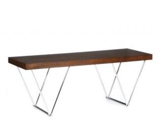 Tisinger Espresso Bench with Chrome Legs —