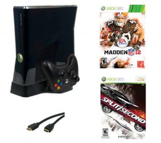 Xbox 360 4GB Console Bundle with 2 Games &Accessories —