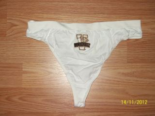 Victoria Secret Medium White Vanderbilt Logo Thong