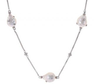 Judith Ripka Sterling 12mm Baroque Cultured Pearl 20 Necklace