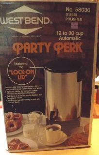  12   30 Cup Automatic Party Perk Coffee Maker Percolator w Lock on Lid