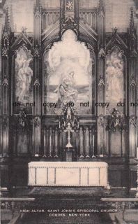 Old Cohoes New York St Johns Church Altar NY Postcard