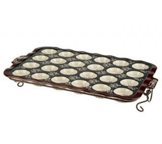 Temp tations Floral Lace 24 Cup Mini Muffin Pan w/ Wire Rack