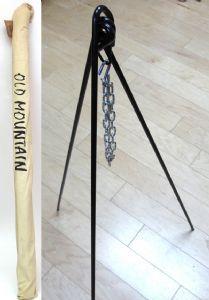 old mountain tripod perfect for cooking over the campfire with the