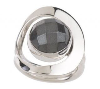 Dominique Dinouart Artisan Crafted SterlingFaceted Hematite Ring