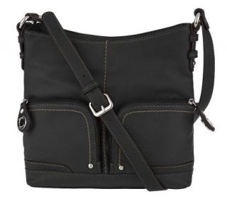 Tignanello Glove Leather Zip Top Crossbody Bag w/Front Pocket