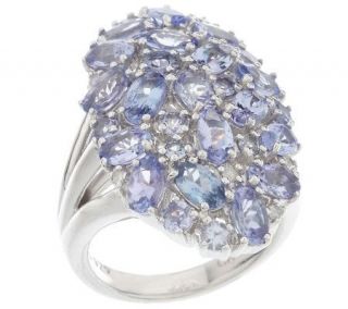 Sterling 4.20 ct tw Tanzanite Bold Oval Cluster Ring —