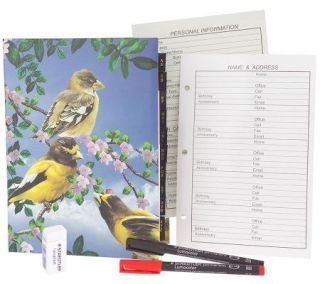 Songbird Lifetime Address Book w/Pens,Eraser & 20 Extra Pages