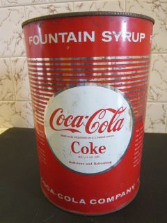 Vintage One Gallon Coca Cola Fountain Syrup Tin Container