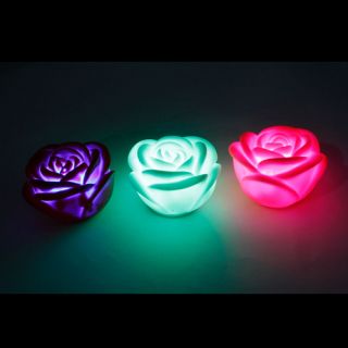 Colorful Rose LED 7 Color Change Lamp Night Light Wedding Party Home