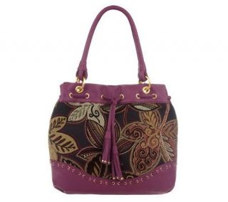 Fiore by Isabella Fiore Chesterfield Tapestry Tote w/Leather Trim 