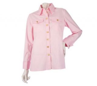 Bob Mackies Button Front Shirt with Signature M Buttons —
