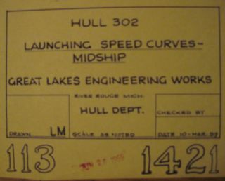 1959 Lake Freighter Herbert Jackson Midship Launching Speed Curves