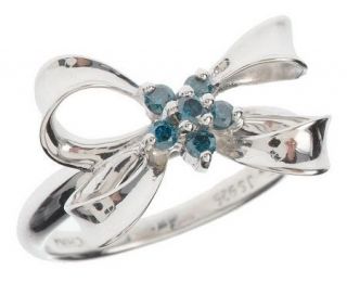 AffinityDiamond 1/7 ct tw Cluster Sterling Bow Ring —