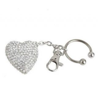 Simply Radiant Crystal Embellished Heart Key Ring —