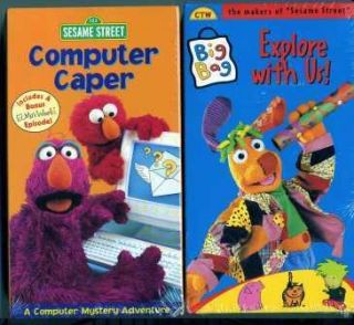 New Sesame Street Computer Caper Big Bag Explore with US VHS Childrens