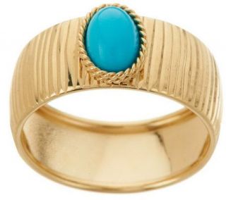 EternaGold Diamond Cut and Oval Gemstone Cabochon Band Ring, 14K Gold 
