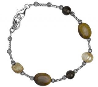 Carolyn Pollack Sterling Illusion Shades of Brown Bracelet, Lg