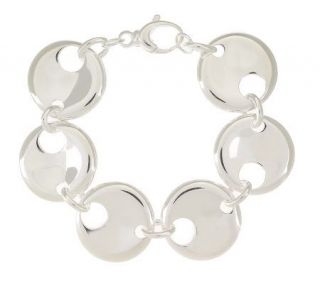 UltraFine Silver 7 1/2 Round Concave Link Bracelet, 29.1g —