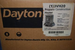 New Dayton Propane Construction Heater LP Gas Garage Space 25 000 BTU