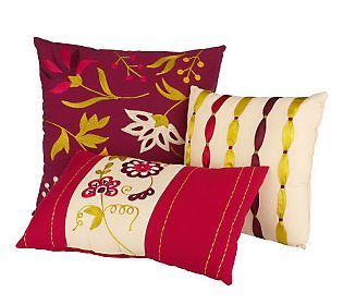 Choice of Bloom or Elegance Set of 3 Decorative Accent Pillows