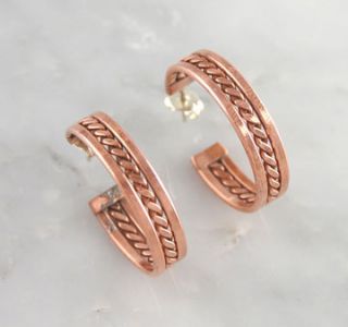  Tahe Copper Hoop Earrings Navajo Native American Indian Jewelry