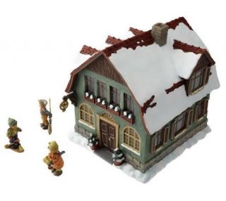 Hummel Holiday Lighted House with Miniature Figurine —