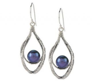 Or Paz Sterling Cultured Pearl Textured Earrings   J270427