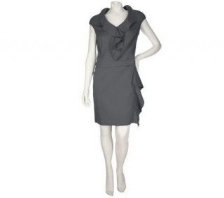 Davies by Erica Davies Stretch Cotton Dress with Ruffle Front