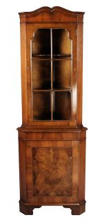Corner Cabinet from England in Yew Wood Hutch Cupboard Locking