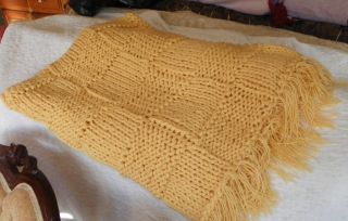  Golden Cornmeal Knitted Afghan Throw Blanket