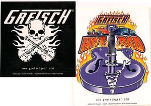 Collectible Decals/Stickers GRETSCH Hot Rods & Guitars Skull & Crossed