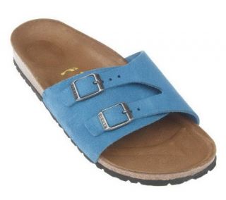 Birkenstock Suede Single Band Sandals with Double Buckle   A214240