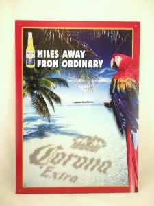 corona beer parrot palm tree metal tin sign new
