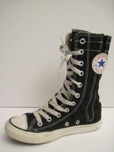 Converse Black Canvas Tall Hi Tops Boots Sneakers Youth 13 M