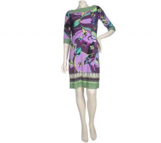 by Marc Bouwer 3/4 Sleeve Printed Knit Dress —