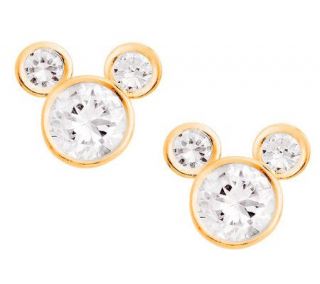 Disney Diamonique Mickey Mouse Stud Earrings, 14K Gold   J112530