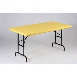 30 x 60 Folding Table Adjustable Height Yellow by Correll