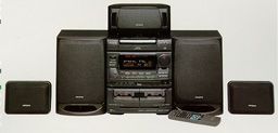 Aiwa NSX V90 Hi Fi Mini Stereo w/Front SurroundSpeakers  Blk.