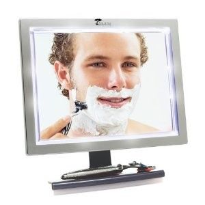 Deluxe LED Fogless Shower Mirror with Squeegee by Toilettree Products