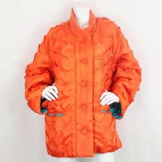 Issey Miyake Origami Fold Reversible Jacket Orange to Teal 2416 1 SHS