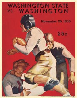 Washington Huskies Football 1936 Vintage Poster Reprint
